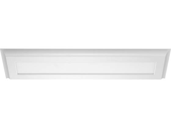 Satco Products, Inc. 62-1376 30W/LED/7"X38"/FLUSH/3K/WH Satco Blink Plus 30 Watt 7"x38" Surface Mount Fixture For Ceiling and Closets, 3000K, White Finish