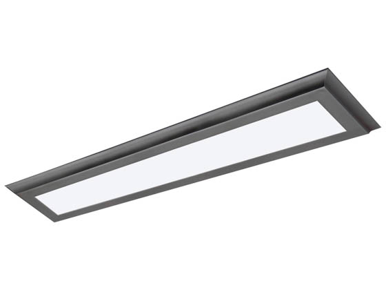 Satco Products, Inc. 62-1176 30W/LED/7"X38"/FLUSH/3K/GM Satco Blink Plus 22 Watt 7"x38" Surface Mount Fixture For Ceiling and Closets, 3000K, Gray Finish