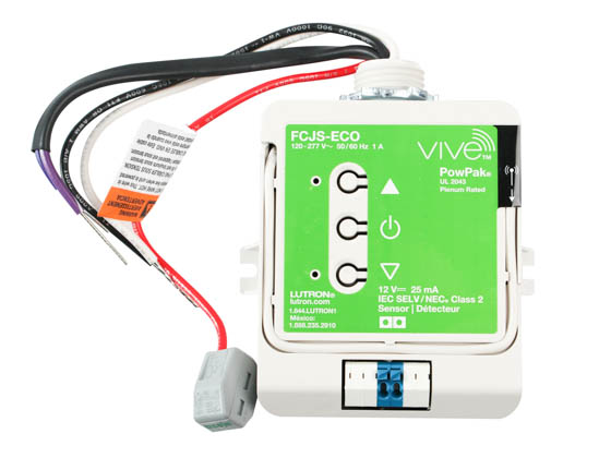 Lutron Electronics FCJS-ECO Lutron Vive PowPak 1-Amp LED or Fluorescent 120-277V Dimming Relay Module