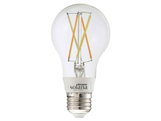 Bulbrite 290110 SL5WA19/W/CL/1P WiFi White Color Adjusted 5.5W Clear Filament A19 LED Bulb, No Hub Needed, Outdoor Rated