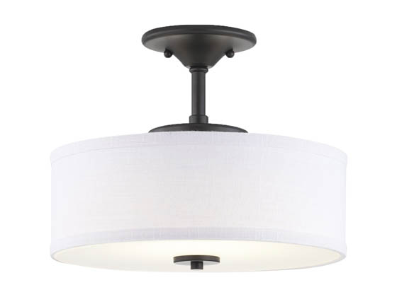 Progress Lighting P350134-143-30 Inspire 17 Watt 13" LED Semi-Flush Fixture, Black Finish, 3000K