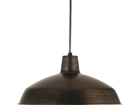 Progress Lighting P5094-7430K9 17 Watt Metal Shade Collection One Light LED Pendant, Bronze Finish, 3000K