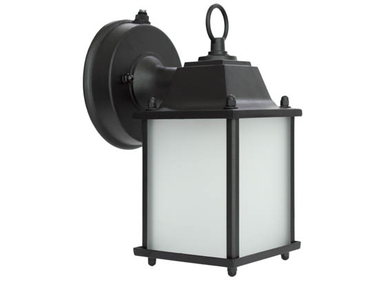 MaxLite 101309 ML4LE109SPLBK2 Maxlite Ranch Style Outdoor Lantern Fixture With Photocell, 9 Watt A19 LED Bulb Included