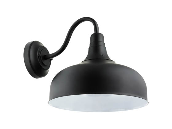 Sunlite 46067-SU FIX/GN/E26/BLACK 12" Black Gooseneck Barn Fixture, Uses Up To a 23 Watt LED, Bulb Not Included
