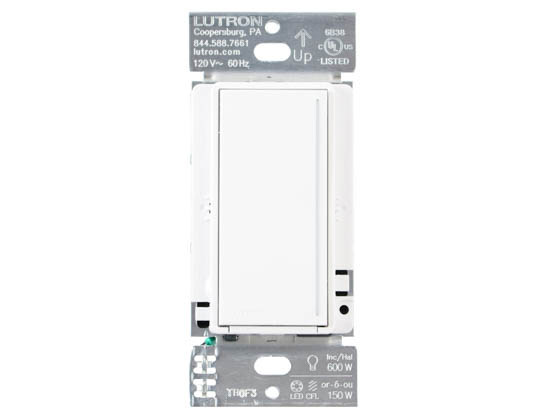 Lutron Electronics STCL-153M-WH Lutron Sunnata 150W, 120V LED/CFL Slide Dimmer and Paddle On/Off Single Pole/3-Way Switch