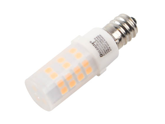 Bulbrite 770585 LED4E12/30K/120/F/D Dimmable 4.5W 120V 3000K T6 Frosted LED Bulb, E12 Base, Enclosed Fixture Rated