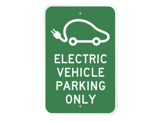 Value Brand K-7803-EG-12x18 Reserved Parking: Electric Vehicles Parking Only 12x18 Inch Green Reflective Aluminum