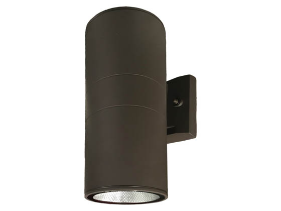 Trace-Lite BCY-30-4K-V1 BCY Series 30W, 120V Non-Dimmable LED Cylinder Up/Down Wall Pack, 4000K, Bronze