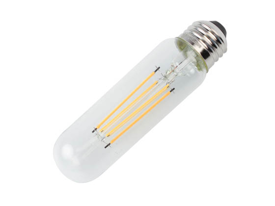 Satco Products, Inc. S21350 8T10/LED/CL/927/120V/E26 Satco 8 Watt Dimmable T-10 Clear LED Filament Lamp, 2700K, 90 CRI