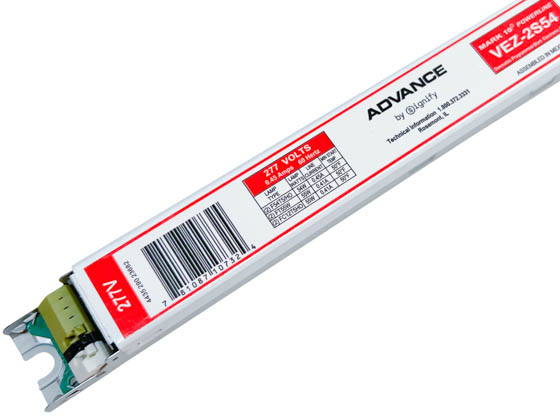 Advance Transformer VEZ-2S54 VEZ2S5435M Philips Advance Mark 10 Powerline Electronic Dimming Ballast for Two F54T5HO Fluorescent Lamps on 277V