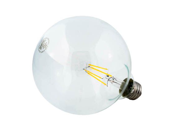 Satco Products, Inc. S21248 4G40/CL/LED/E26/927/120V Satco Dimmable 4W 2700K G40 Filament LED Bulb, Rated For Enclosed Fixtures, California T20 Listed