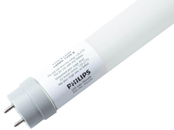 Philips Lighting 579391 12T8/COR/48-850/MF18/G/DIM 25/1 Philips CorePro 12W 48" T8 LED Bulb, Ballast Bypass, Double-Ended Design, 5000K