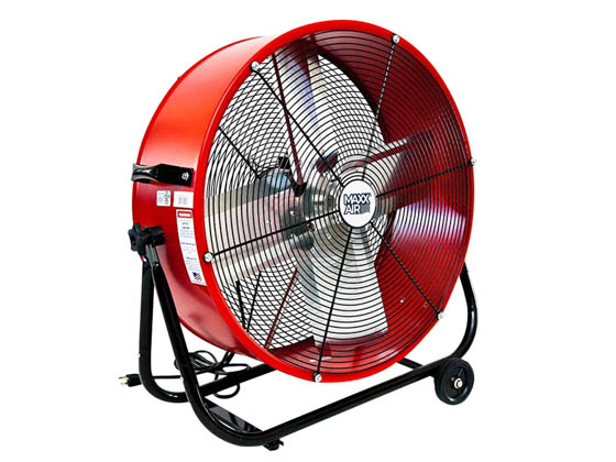 Ventamatic BF24TF RED Maxx Air 24" 2-Speed High-Velocity Tilting Direct Drive Fan With Steel Shroud Wall or Ceiling Mount 120V