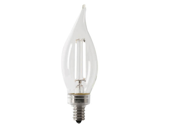 Feit Electric BPCFC60927CAWFIL/4 Feit Dimmable 5.5 Watt 2700K BA-10 Exposed White Filament LED Bulb, 60 Watt Equivalent