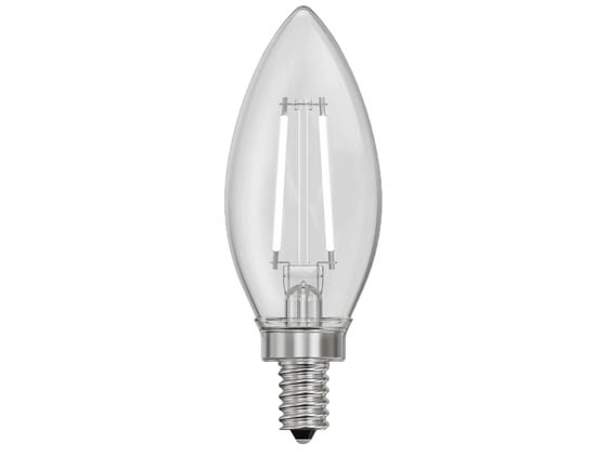 Feit Electric BPCTC40927CAWFIL/2 Feit Dimmable 3.3 Watt 2700K B-10 Exposed White Filament LED Bulb, 40 Watt Equivalent