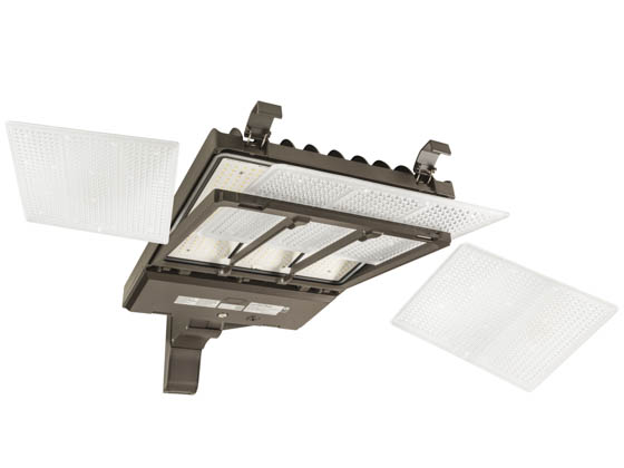 Keystone KT-ALED140PSM2OSBPMA8CSBVDIMP KT-ALED140PS-M2-OSB-PMA-8CSB-VDIM-P OpticSwap LED Area Fixture With Adjustable Arm Mount, Wattage and Color Selectable, Type III, IV & V Lenses Included, 400W HID Equivalent