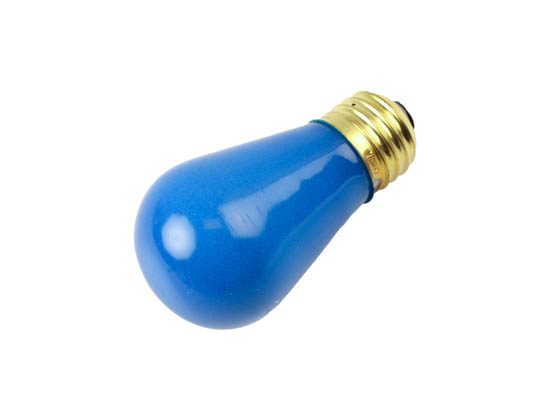 Satco Products, Inc. S3963 11S14 BLUE 4-PACK Satco 11 Watt S14 Incandescent Ceramic Blue Lamp, Medium base, 130 Volt