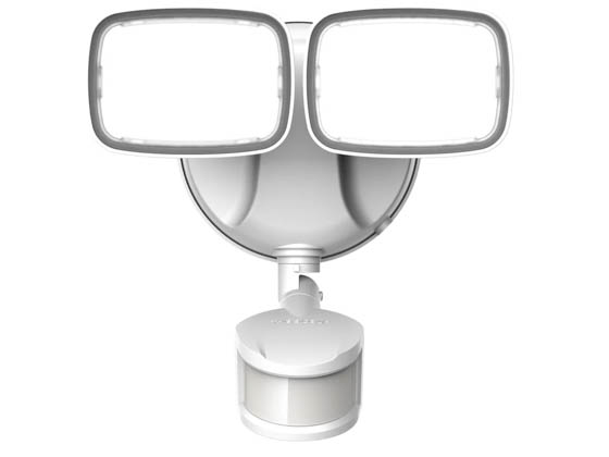 Feit Electric S9.5/1200/850/SOL/WH Feit Dual Head Solar Dusk to Dawn and Motion Security LED Flood Light, 5000K, 1200 Lumens, White Finish