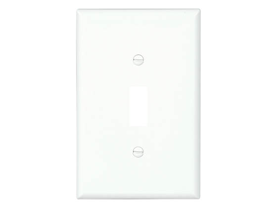 Eaton PJ1W Mid-Size One Gang Toggle Wallplate, Mid-Size, White