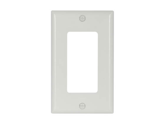 Eaton 2151W Standard Single Gang GFCI Wallplate, Decorator Cut-Out, White