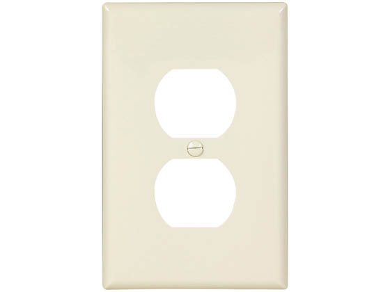 Eaton PJ8LA Mid-Size Single Gang Duplex Receptacle Wallplate, Light Almond,