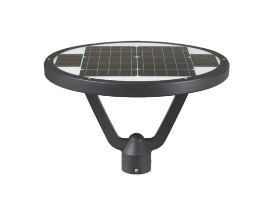 Light Efficient Design SL-CPT-25L-30K-BK-G1 Solera Off-Grid Solar LED Post Top Fixture 3000K Includes Three Operating Modes, Photocell, & Motion Sensor