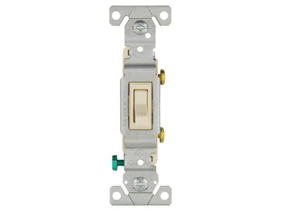 Eaton 1301-7LA Residential Single Pole Toggle Switch, Light Almond Finish