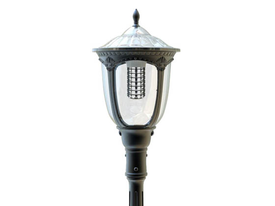 Light Efficient Design SL-SPT-20W-30K-SF-G2 Solera Off-Grid Solar LED Post Top Light Fixture 3000K Includes Three Operating Modes, Photocell, & Motion Sensor