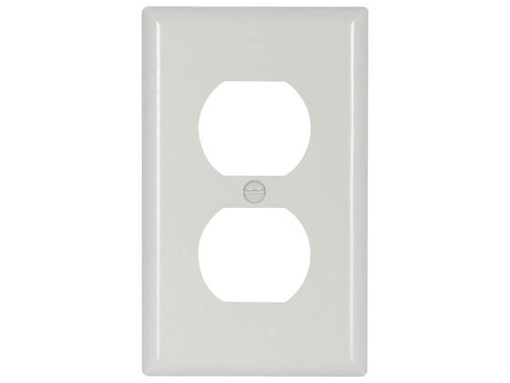 Eaton 2132W-BOX Duplex Receptacle Wallplate, Single-Gang, Standard, White Finish