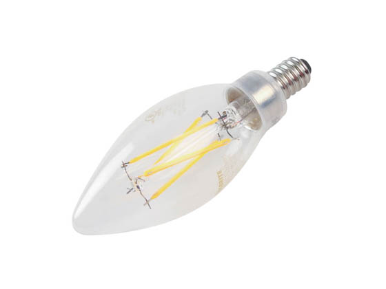 Bulbrite 776203 LED5B11/27K/FIL/D/B/2 Dimmable 5W 2700K B-11 Filament LED Bulb, Enclosed Fixture Rated