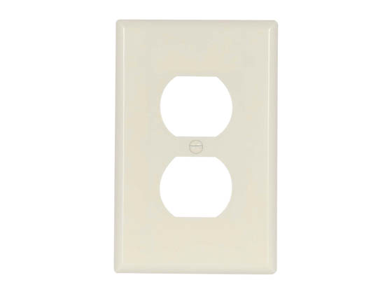 Eaton 2032LA-BOX Single-Gang Duplex Receptacle Wallplate, Mid-Size, Light Almond