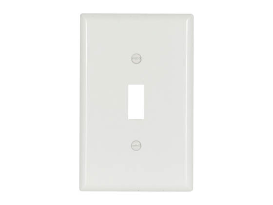Eaton 2034W-BOX Mid-Size Single-Gang Toggle Wallplate, White