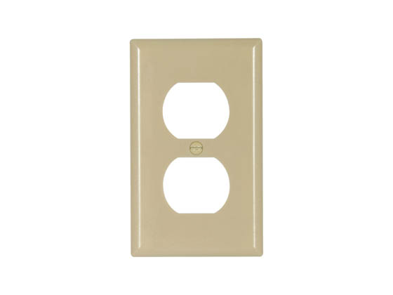 Eaton 2132V-BOX Standard Size Single-Gang Duplex Receptacle Wallplate, Ivory Finish