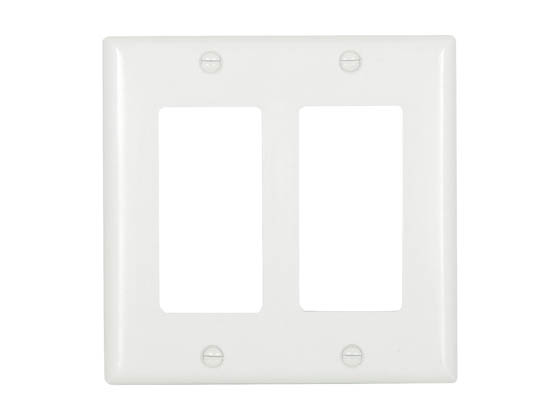 Eaton 2152W-BOX Standard Size Two- Gang Decorator or GFCI Wallplate, White Finish