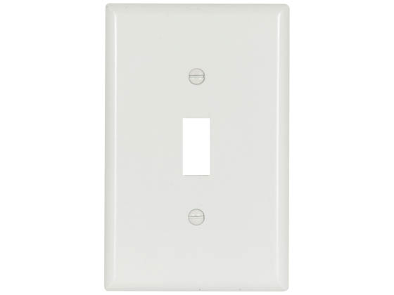 Eaton 2034W Mid-Size Single-Gang Wallplate, Toggle Cutout, White