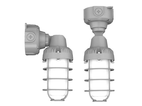 Halco Lighting 12556 VPTAJR-LS-CS-U-GR Halco Adjustable LED Vapor Tight Jelly Jar Wattage and Color Selectable