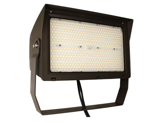 MaxLite 111751 MSF320UA-WCSBYPR7 Maxlite Slim LED Flood Fixture Adjustable Wattage (210/250/320W), Color, & Beam Angle Includes Photocell and Yoke/Trunnion Mount