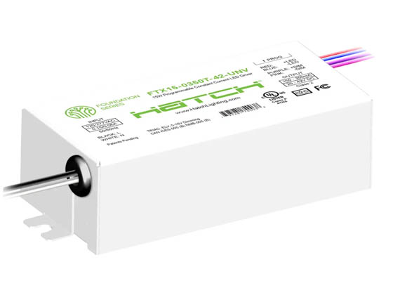 Hatch Transformers FTX15-0350T-42-UNV Hatch Foundation Series SIDE LEADS 15W, 120-277V, 350mA Max, Software Programmable, Tri-Dim LED driver