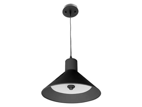 Westgate LCFC-MCT5-BK 25 Watt 12 Inch Dimmable LED Pendant Fixture With Selectable CCT, 120 Volt, Black Finish