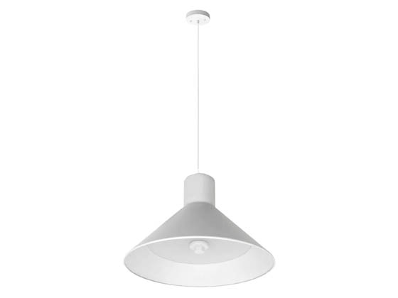Westgate LCFC-MCT5-WH 25 Watt 12 Inch Dimmable LED Pendant Fixture With Selectable CCT, 120 Volt, White Finish