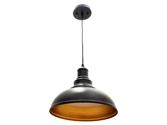 Westgate LCFA-MCT5-BK 25 Watt 12 Inch Dimmable Vintage LED Pendant Fixture With Selectable CCT, 120 Volt, Black Finish