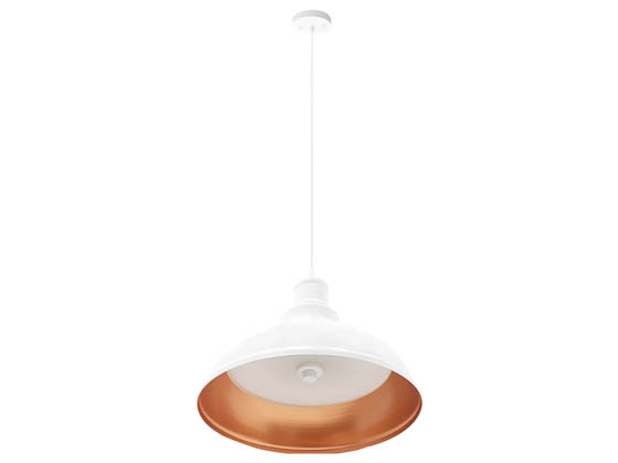 Westgate LCFA-MCT5-WH 25 Watt 12 Inch Dimmable Vintage LED Pendant Fixture With Selectable CCT, 120 Volt, White Finish