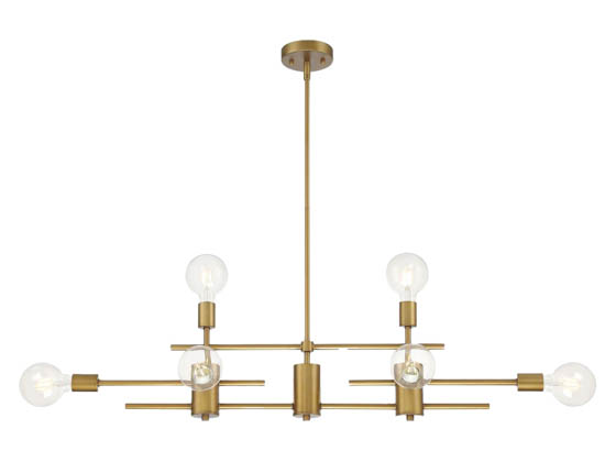 Satco Products, Inc. 60-6872 DELPHI 8 LIGHT ISLAND PENDANT Satco-Nuvo Delphi 8 Light Island Pendant, Aged Gold Finish