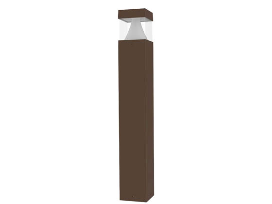 Westgate BOL-42-S-C-C-MCTP-BR 42" LED Square Flat Top Cone Bollard Wattage and Color Selectable Bronze