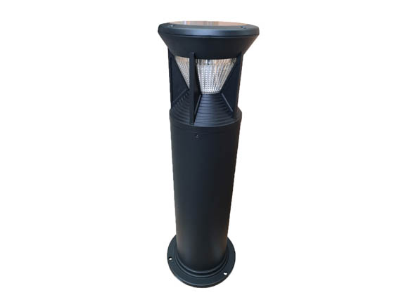 Light Efficient Design SL-SBL-2W-40K-BK-G1 Solera Off-Grid Solar LED Bollard Light Fixture 4000K With Photocell