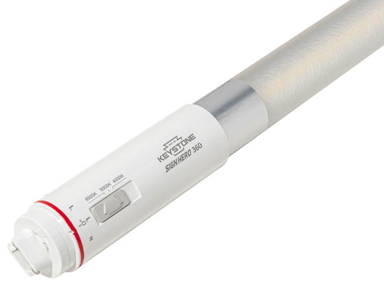 Keystone KT-LED11T8-30P2SF-8CSK-DX2 11W 30" Frosted Color Select Double-Sided T8 LED  Sign Bulb, Ballast Bypass