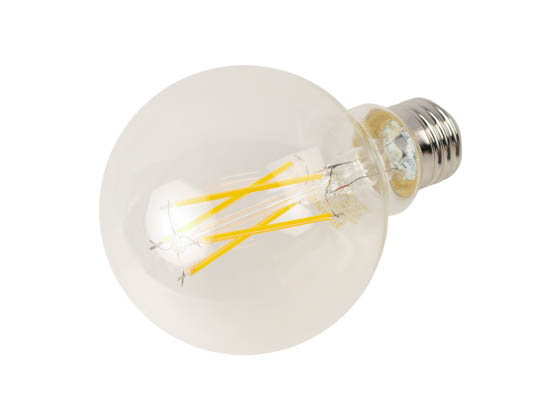 Bulbrite 776221 LED7G25/40K/FIL/D/B/2 Dimmable 7W Clear 4000K G-25 Filament LED Bulb, Enclosed Rated