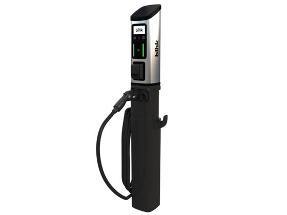 Blink Charging Series 8-SINGLE-PEDESTAL80AISO 101-000024-A SINGLE-PEDESTAL Series 8 ISO 80A Single Port Bundle Pedestal Mount Includes 1-Year Cellular Network & Credit Card Reader 19.2kW