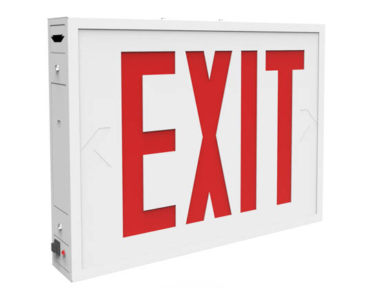 Keystone KT-EX-STNY1-WH3RL-SU Steel Red Exit Sign Single or Double Sided with Battery Backup (NYC Approved)