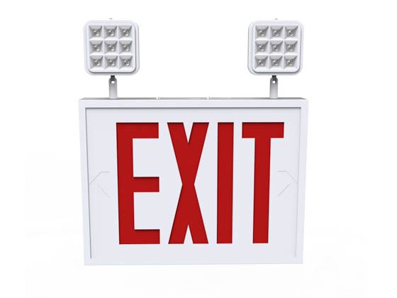 Keystone KT-EC-STNY1-WH3RW-SU Steel Red Exit Sign with Combo Dual Head and Battery Backup (NYC Approved)